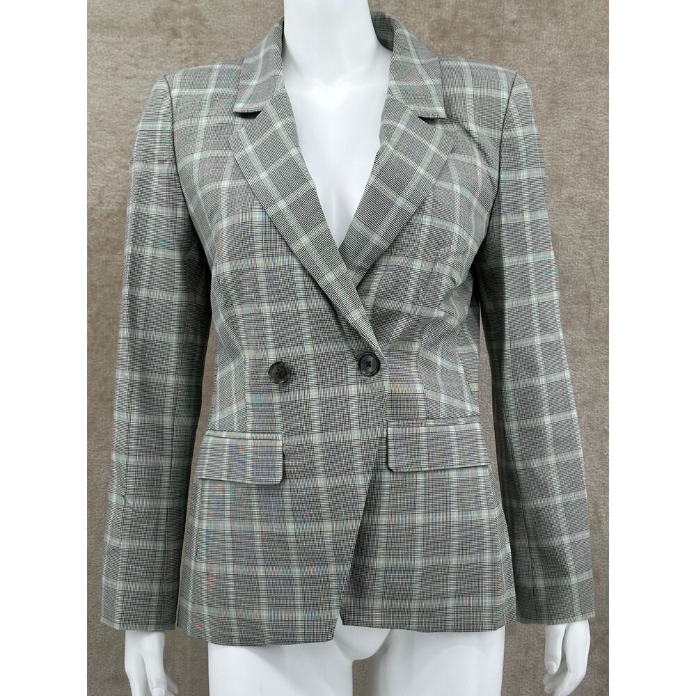 J Crew Blazer Womens 4 Green Devon Plaid Italian Stretch Wool Preppy Academia